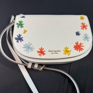 Kate Spade White Crossbody Bag with Colorful Floral Design
